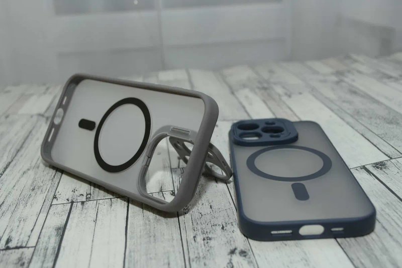 Премиум чехол матовый iPhone 15 pro max Natural Blue Titan magsafe — фото 5