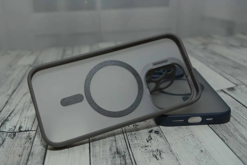 Премиум чехол матовый iPhone 15 pro max Natural Blue Titan magsafe — фото 6