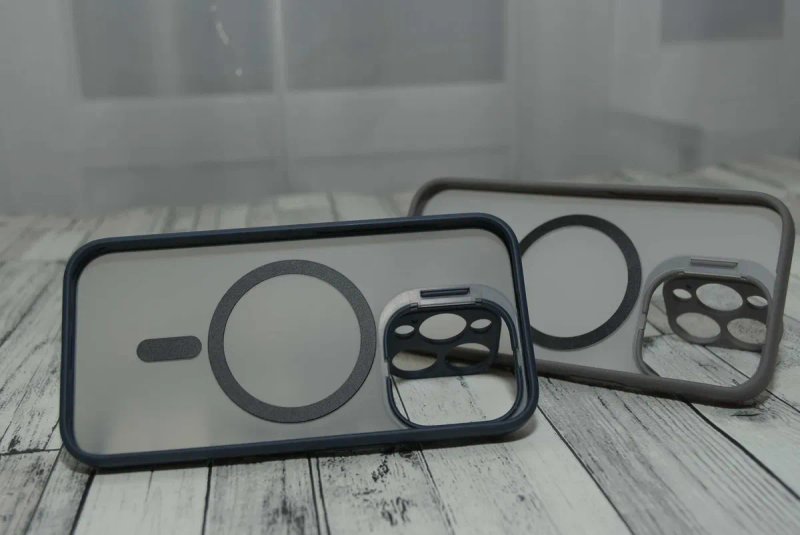 Премиум чехол матовый iPhone 15 pro max Natural Blue Titan magsafe — фото 7