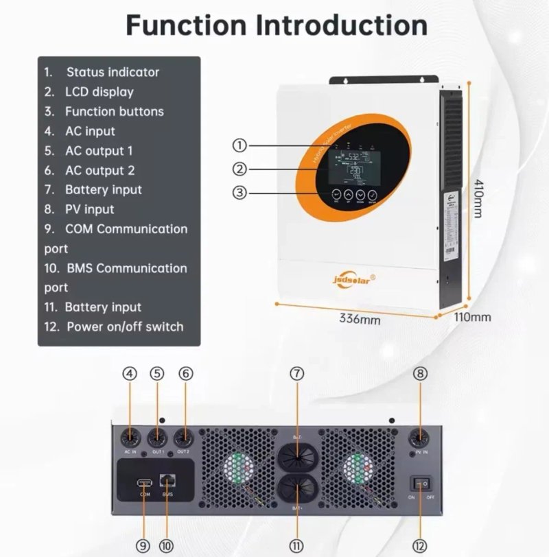 Продам  гібридний сонячний інвертор JSDsolar J6500HC-48 6.5 кВт, 48V, MPPT 120A, Wi-Fi. — фото 4