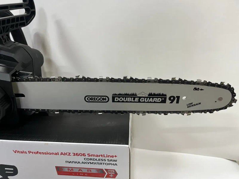 Професійна акумуляторна пила Vitals Professional AKZ 3606 SmartLine+/ швидкість 19 м/с/ 2 акб 4А/г + ЗП / 35 см шина, ланцюг Oregon/ Гарантія 5 років — фото 4