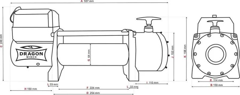 Професійна лебідка Dragon Winch DWT 14000 HD (24V) — фото 7