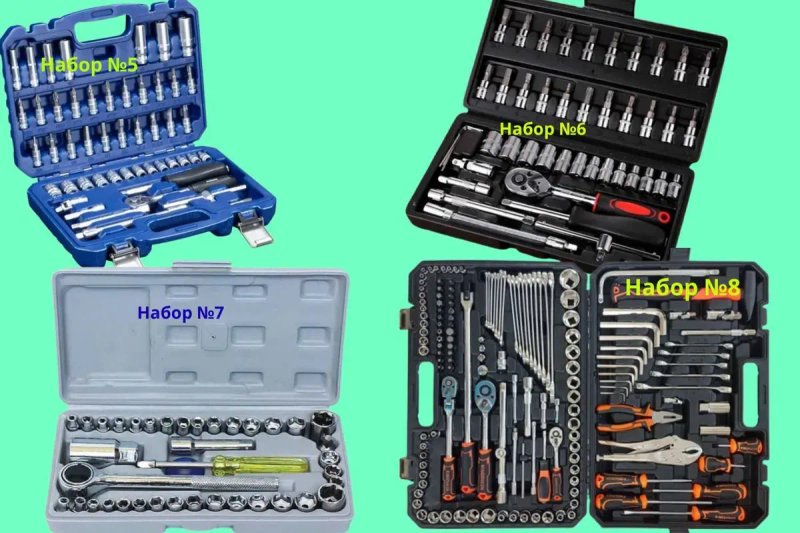 Профессиональный набор ручных инструментов 1/4",3/8",1/2" ключей головок NEW TOOLS-172 и другие Набори ручних інструментів ключів головок Cr-V — фото 2