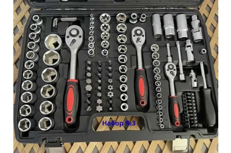 Профессиональный набор ручных инструментов 1/4",3/8",1/2" ключей головок NEW TOOLS-172 и другие Набори ручних інструментів ключів головок Cr-V — фото 5