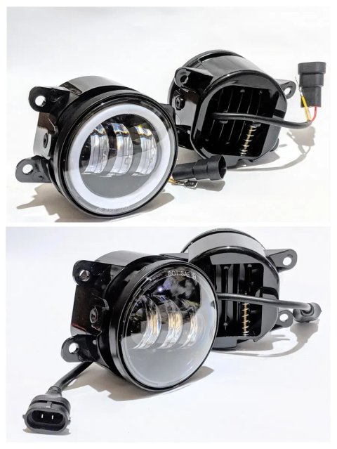 Противотуманки LED туманки Renault Nissan Subaru Ford Mitsubishi Honda штатные лед туманки белый желтый свет, с ангельскими глазками ближний свет