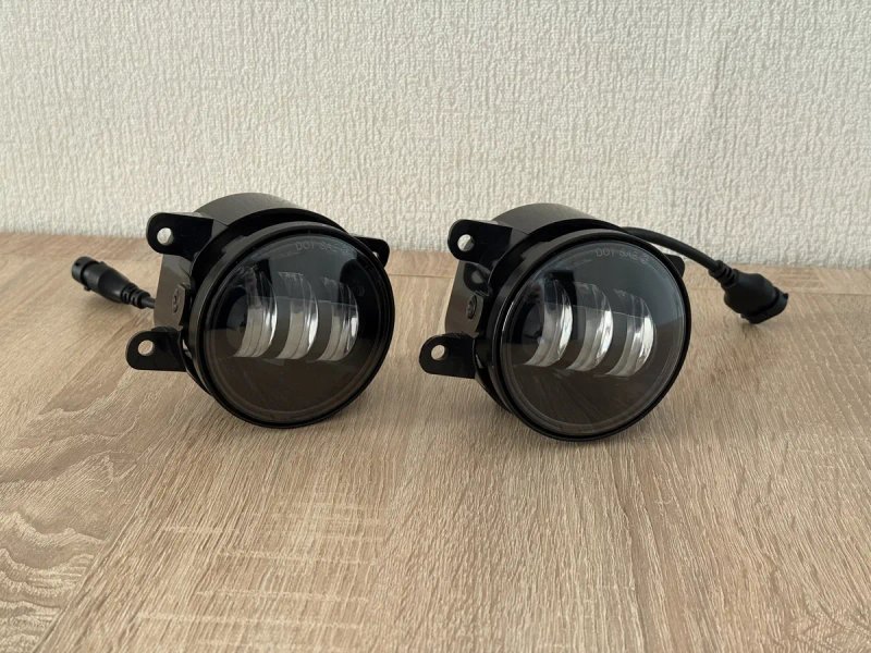 Противотуманки LED туманки Renault Nissan Subaru Ford Mitsubishi Honda штатные лед туманки белый желтый свет, с ангельскими глазками ближний свет — фото 5