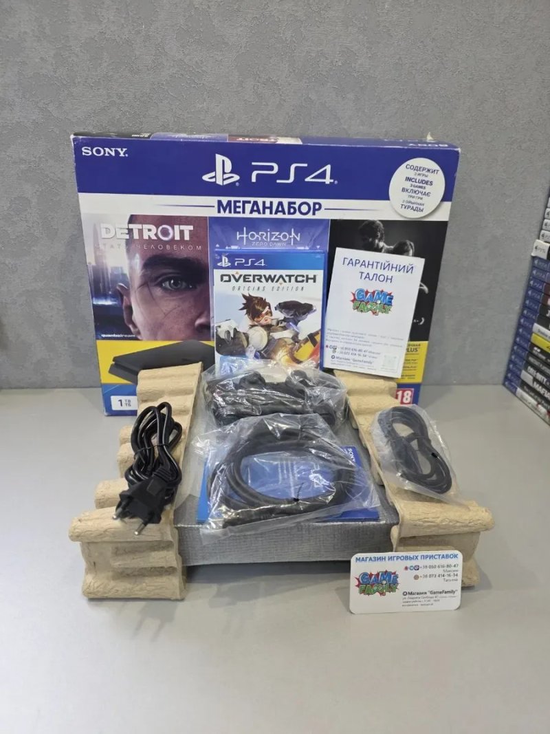 Ps4 Slim Sony Playstation 4 Ps Cuh2208B 3 Ревізія HDD 1TB 1024GB 12 Місяців Гарантія Магазин + Overwatch — фото 2