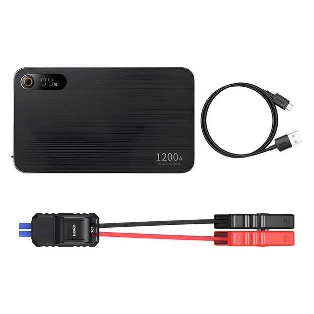 Пуско-зарядний пристрій Baseus Super Energy Pro+ 12000mAh 1200A 12V автомобільний бустер Jump Starter чорний — фото 3