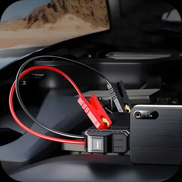 Пуско-зарядний пристрій Baseus Super Energy Pro+ 12000mAh 1200A 12V автомобільний бустер Jump Starter чорний — фото 4