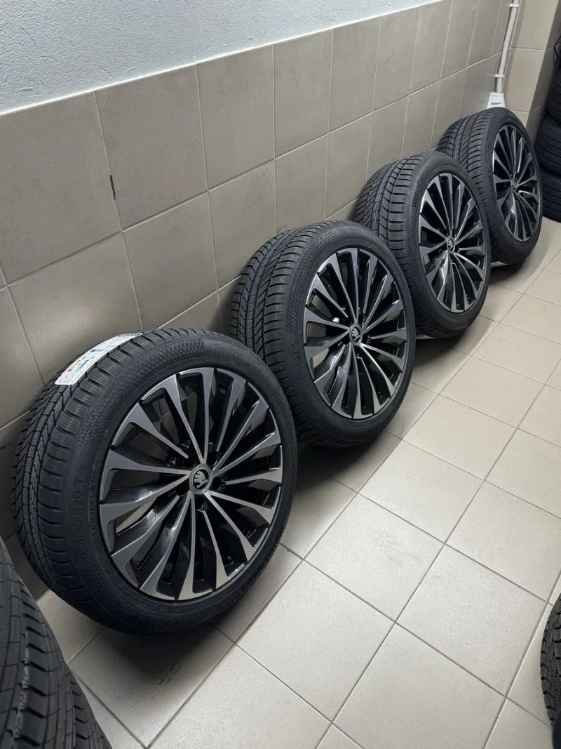 R-20 SKODA новий зимовий комплект ШКОДА: Kodiaq Kodiaq RS Enyq Elroq взутий у шини 255/45/R20 Continental Winter Contact TS 870 DOT 2026 — фото 2