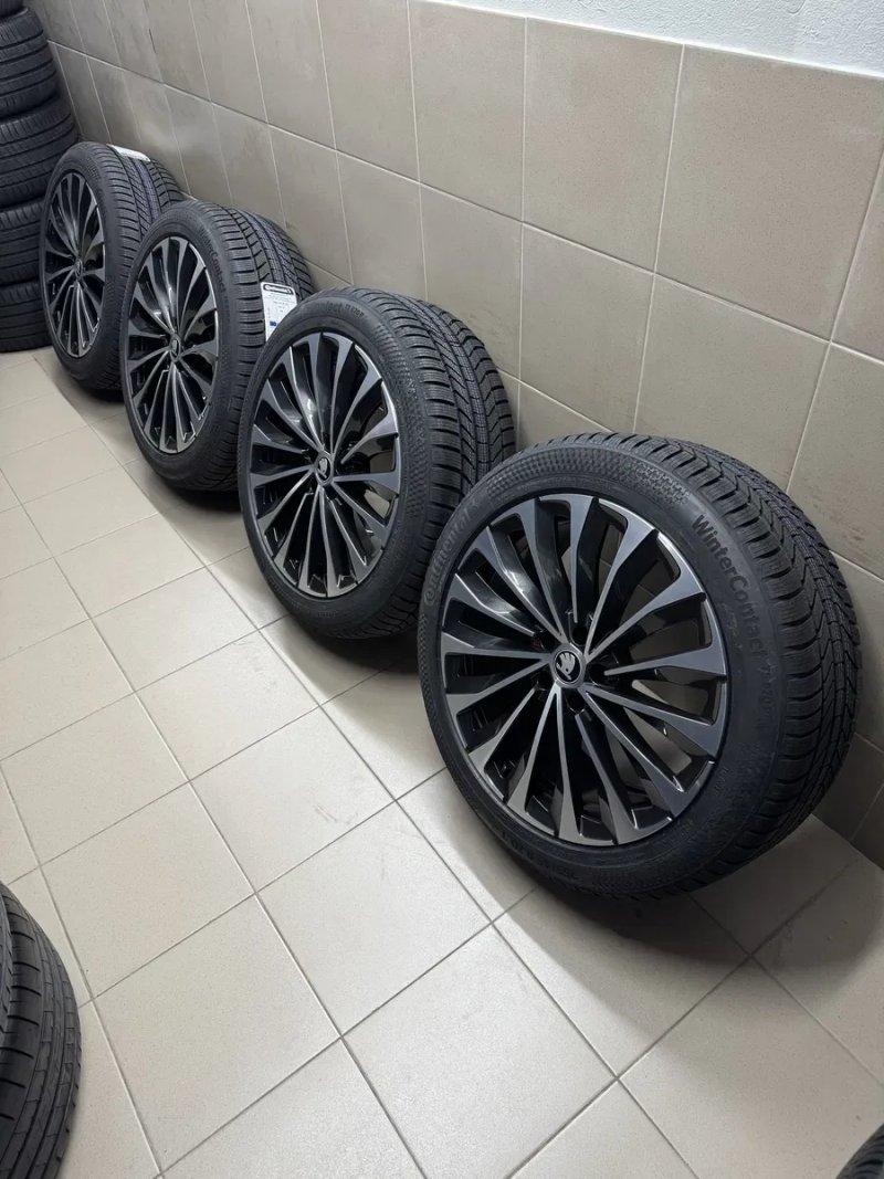 R-20 SKODA новий зимовий комплект ШКОДА: Kodiaq Kodiaq RS Enyq Elroq взутий у шини 255/45/R20 Continental Winter Contact TS 870 DOT 2026 — фото 3