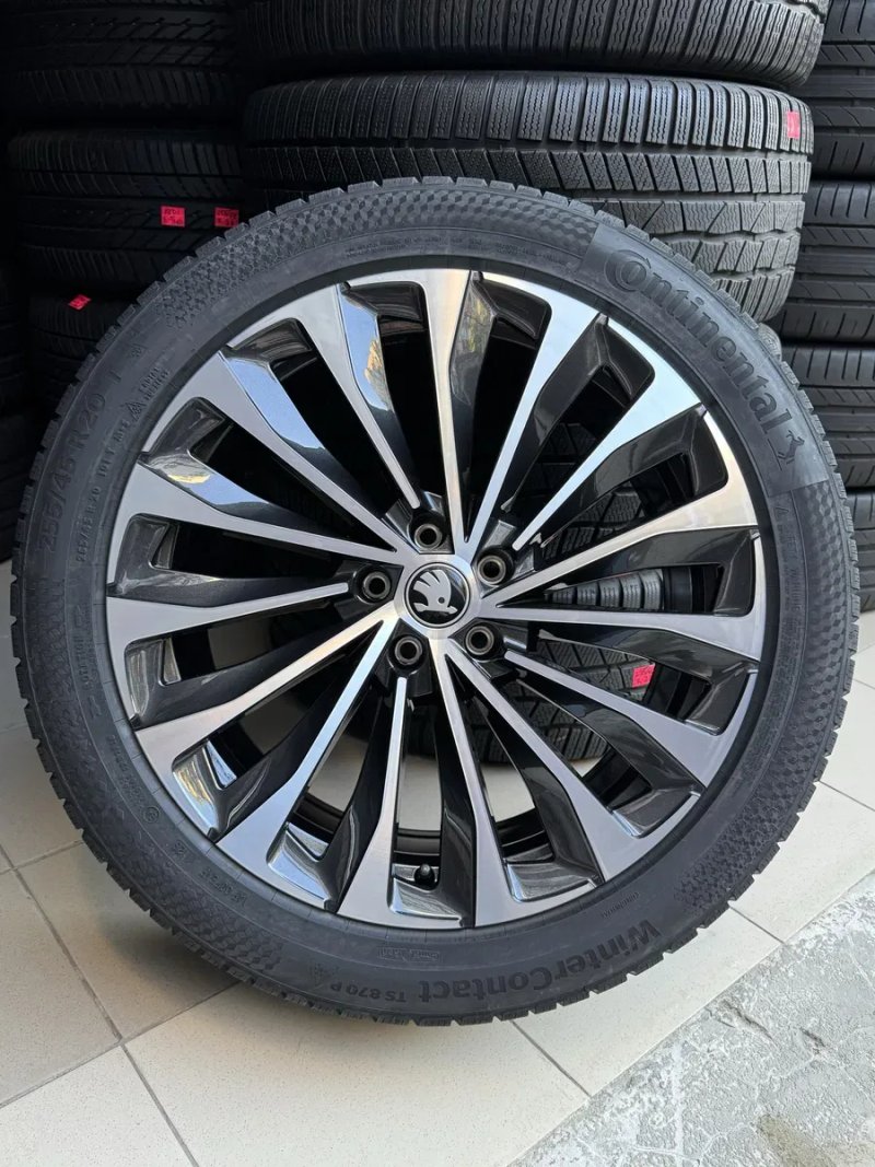 R-20 SKODA новий зимовий комплект ШКОДА: Kodiaq Kodiaq RS Enyq Elroq взутий у шини 255/45/R20 Continental Winter Contact TS 870 DOT 2026 — фото 4