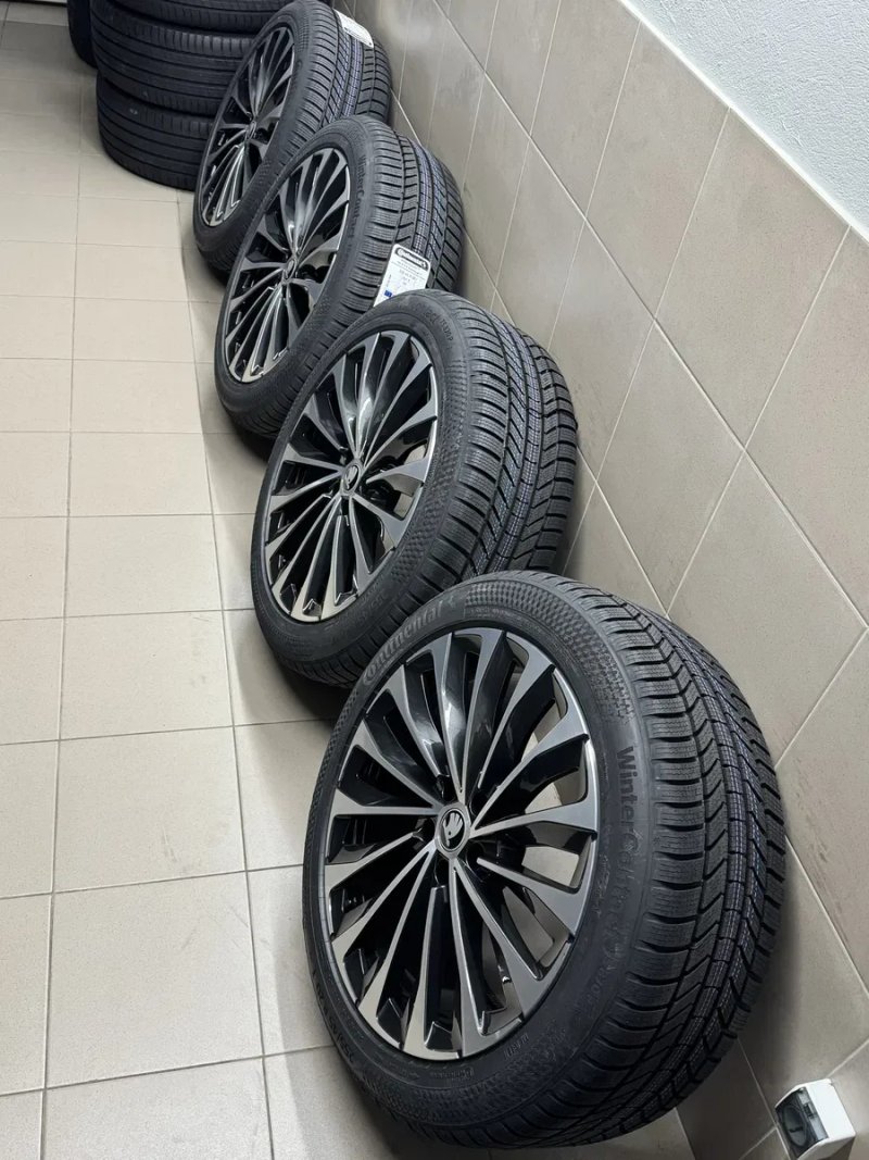 R-20 SKODA новий зимовий комплект ШКОДА: Kodiaq Kodiaq RS Enyq Elroq взутий у шини 255/45/R20 Continental Winter Contact TS 870 DOT 2026 — фото 5
