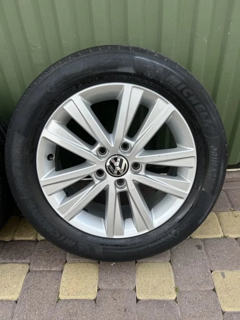 R16 оригінальні диски 5x112 Volkswagen Passat/Golf/Touran/Caddy/Jetta шини 205/55R16 Michelin (літо) — фото 7