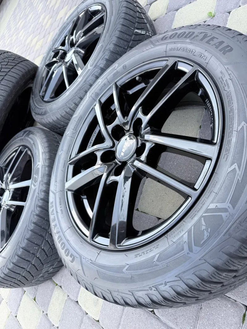 R17 диски Rial 5x112 VW Passst/Touran/Caddy/Skoda Octavia/Yeti/Audi A4/A6 шини 225/55R17 зима 6мм — фото 4