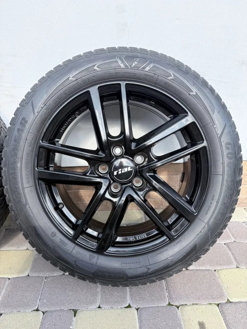 R17 диски Rial 5x112 VW Passst/Touran/Caddy/Skoda Octavia/Yeti/Audi A4/A6 шини 225/55R17 зима 6мм — фото 6