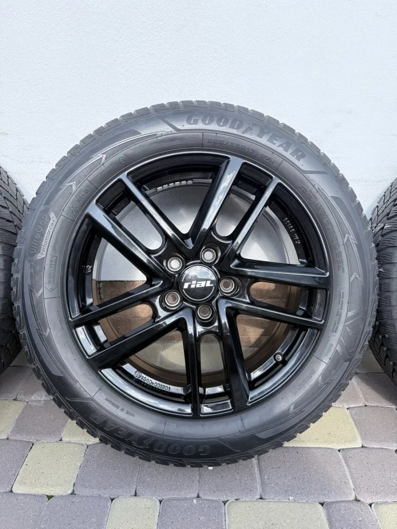 R17 диски Rial 5x112 VW Passst/Touran/Caddy/Skoda Octavia/Yeti/Audi A4/A6 шини 225/55R17 зима 6мм — фото 7