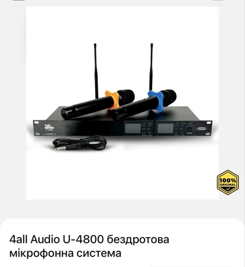 Радіомікрофонні системи та комплекти 4AllAudio X-6, U-4800, U-880, F4A-MIC — фото 2