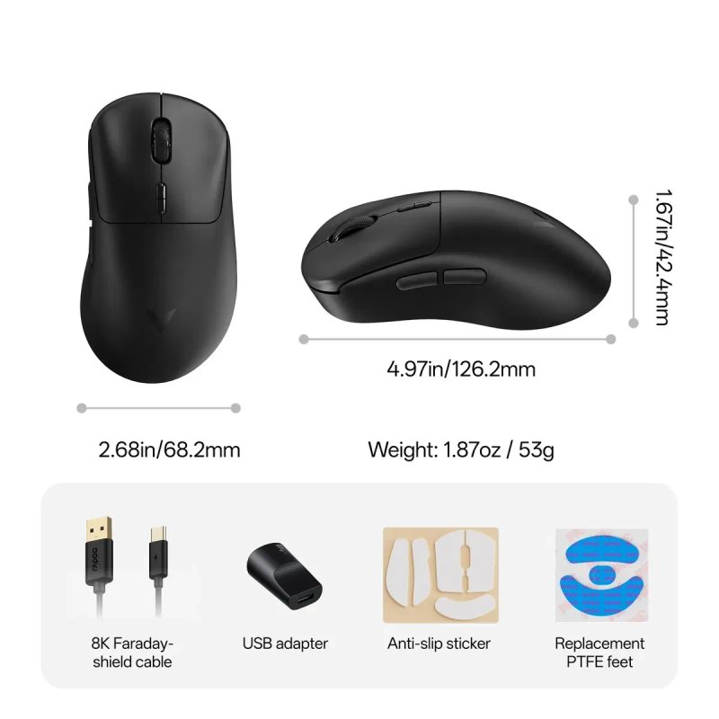 Rapoo VT3 Max Gen2, PixArt 3950(45k dpi), 4K/8k — фото 6