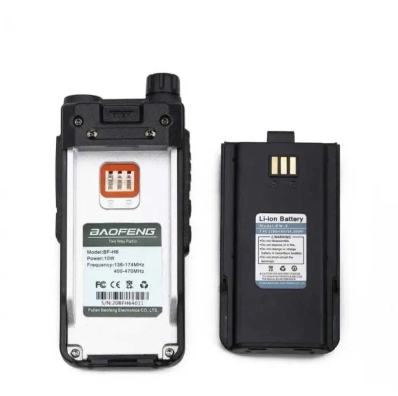 Рація,Радіостанція BAOFENG BF-H6 10Wt з гарнітурою акумулятор 2200 — фото 2
