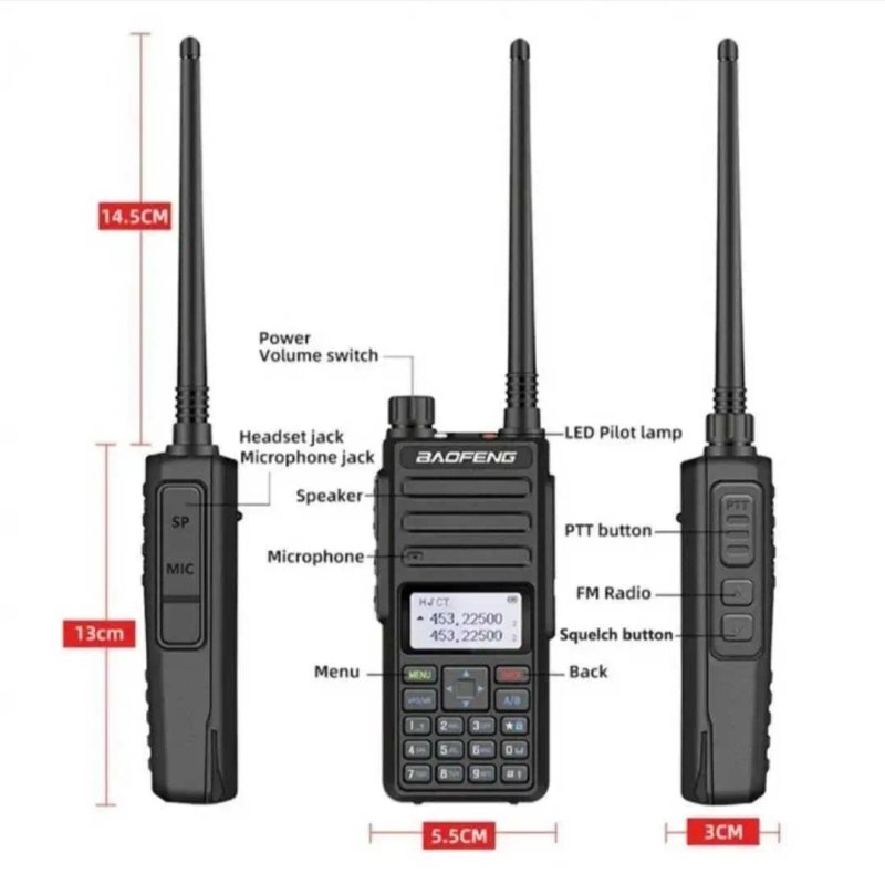 Рація,Радіостанція BAOFENG BF-H6 10Wt з гарнітурою акумулятор 2200 — фото 8