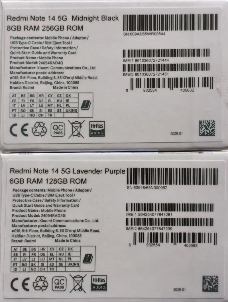 Redmi note 14 5G 6*128/8*256 Global Version  New — фото 3