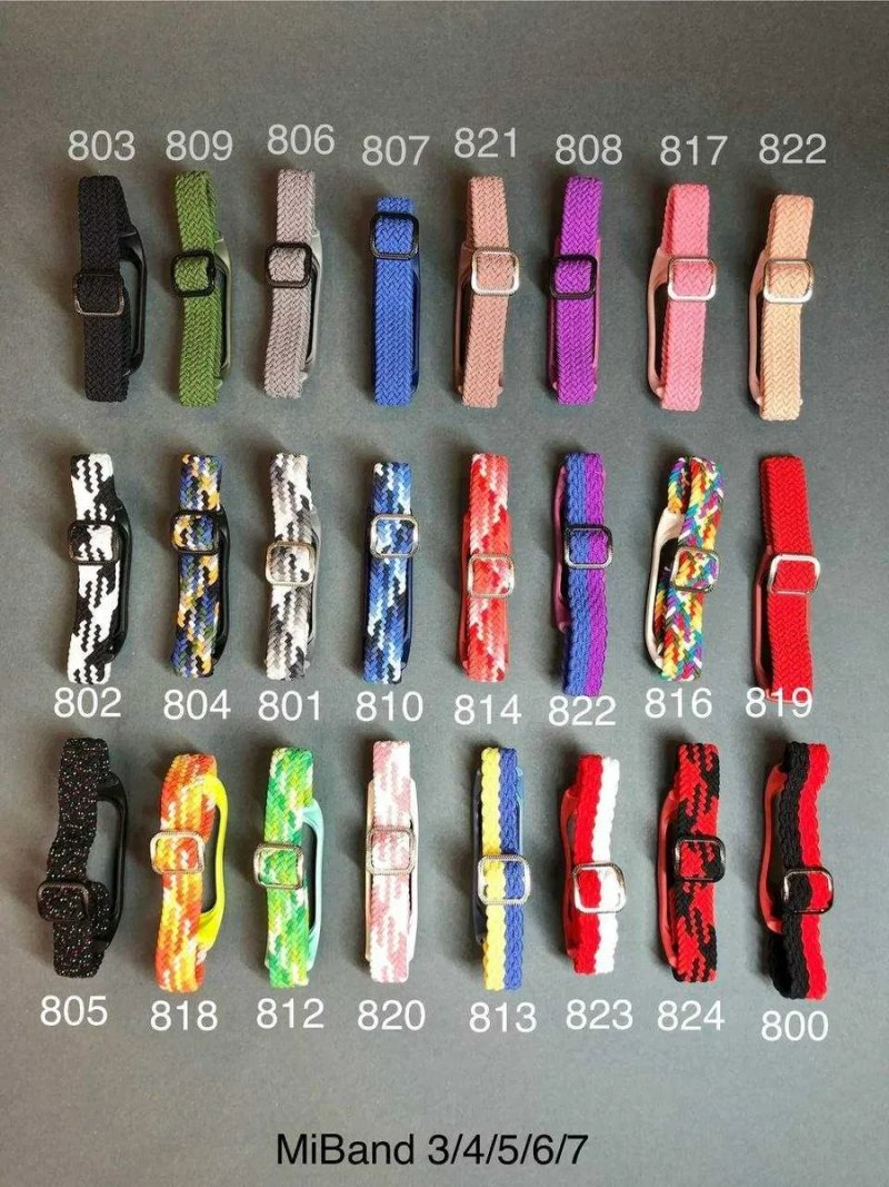 Ремінець нейлоновий мі бенд 3,4,5,6,7,8,9,10 Ремешок нейлоновый Mi Band банд — фото 5