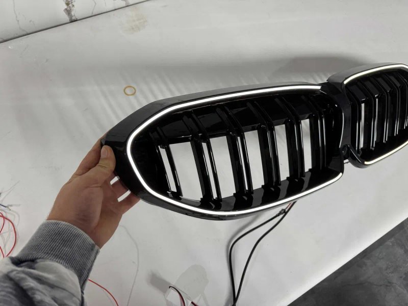 Решетка BMW G20 G21 Iconic Glow ноздри с подсветкой черный глянец 2018-2022 г20 бмв ноздрі лед — фото 8