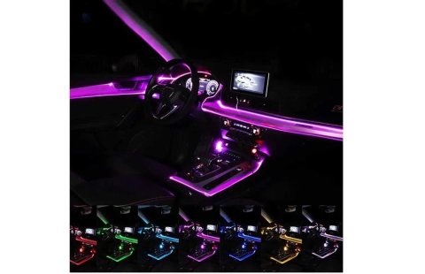 RGB разноцветный холодный неон Подсветка панели, обшивки автомобиля