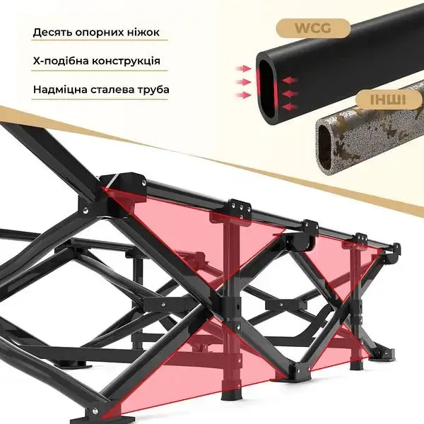 Розкладне ліжко шезлонг WCG CC-S11 + матрац і подушка — фото 4