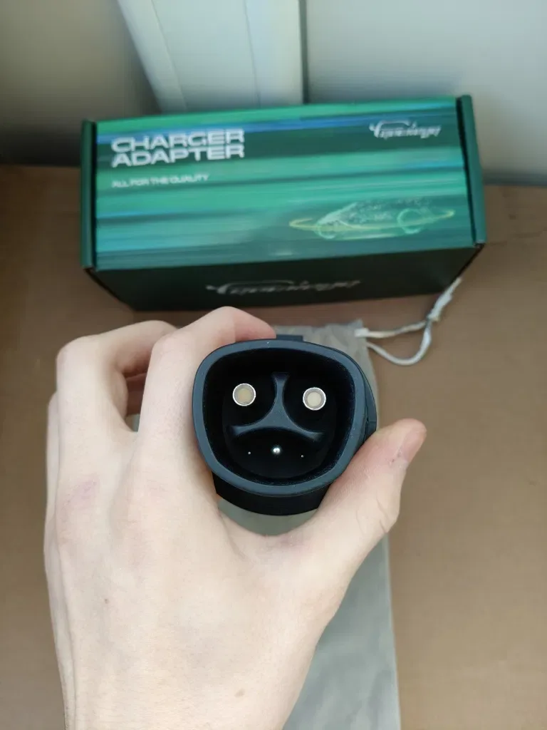 РОЗПРОДАЖ‼️Перехідник Tesla - GBT 7kW Guwieyg 32A з блокуванням EV Adapter для авто з Китаю надійний корпус Tesla зарядка — фото 4