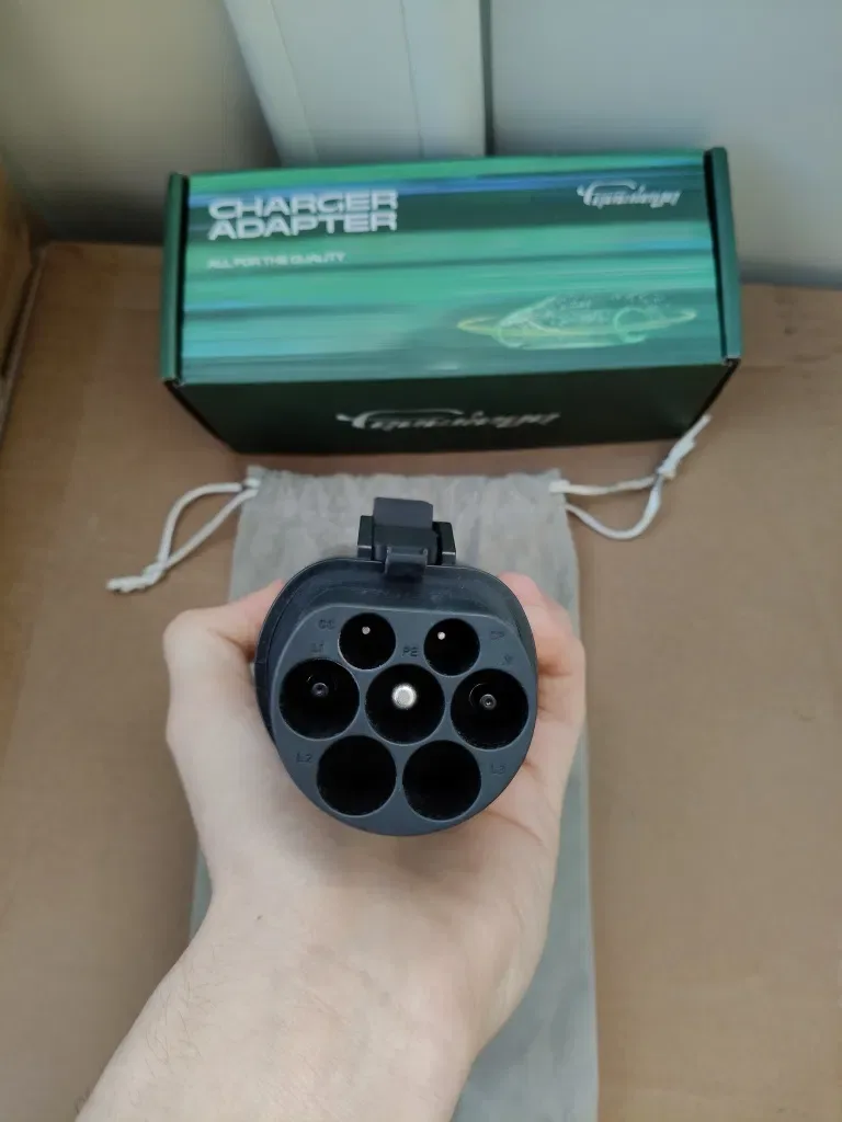 РОЗПРОДАЖ‼️Перехідник Tesla - GBT 7kW Guwieyg 32A з блокуванням EV Adapter для авто з Китаю надійний корпус Tesla зарядка — фото 5