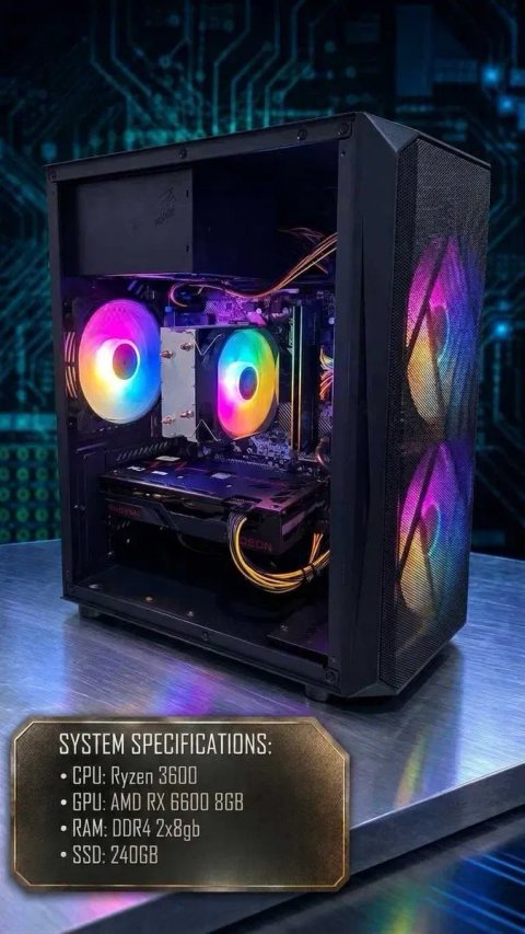 RX 6600 8GB/Ryzen 3600/A320/DDR4 16GB/SSD ПК ігровий