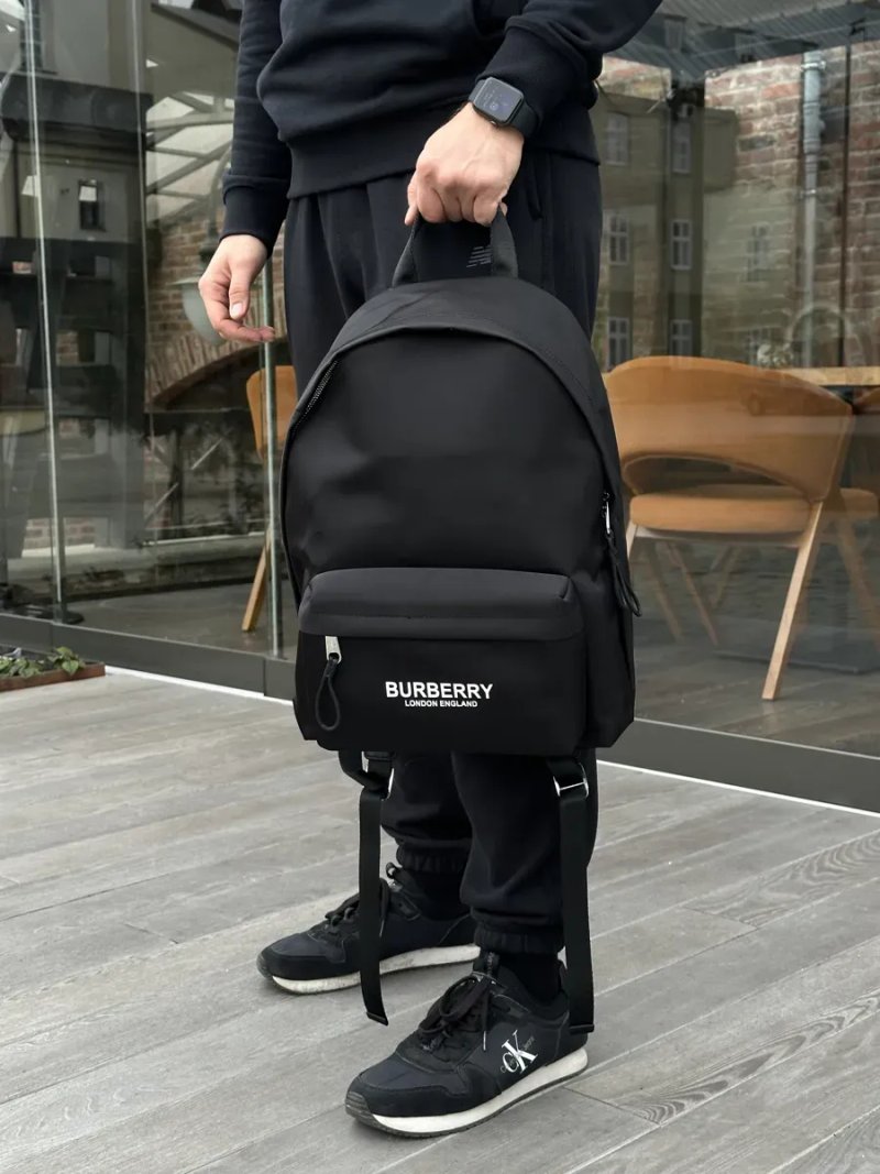 Рюкзак чоловічий Burberry Logo Print Nylon Backpack Black копія 1:1 — фото 5