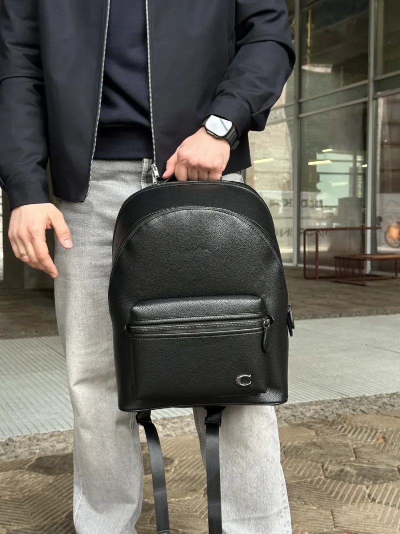 Рюкзак чоловічий Coach Charter Backpack in Pebble Leather Black копія 1:1 — фото 5