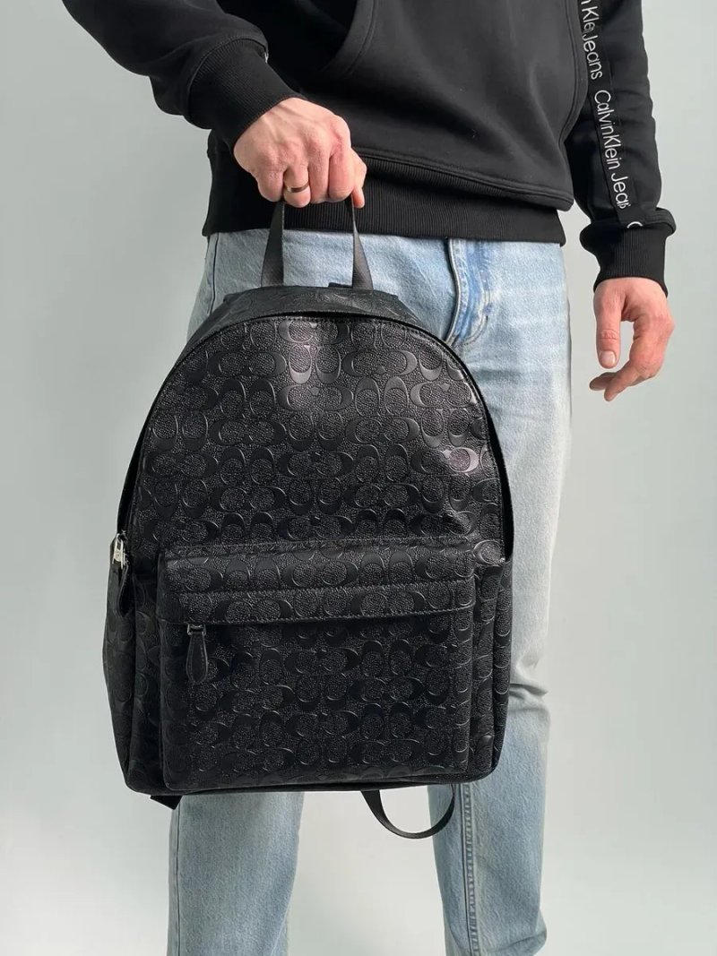 Рюкзак чоловічий Coach Charter Backpack in Signature Leather Black копія 1:1 — фото 6