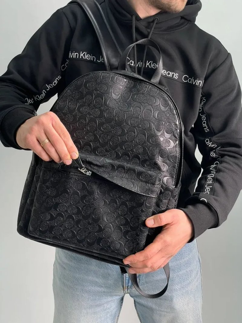 Рюкзак чоловічий Coach Charter Backpack in Signature Leather Black копія 1:1 — фото 7