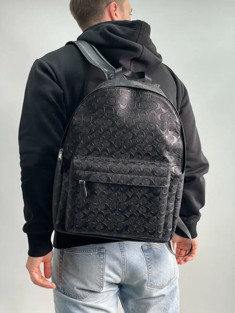 Рюкзак чоловічий Coach Charter Backpack in Signature Leather Black копія 1:1 — фото 5