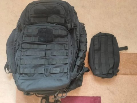 Рюкзак тактичний 5.11 RUSH72 2.0 Backpack Black + додаткова сумка 5.11