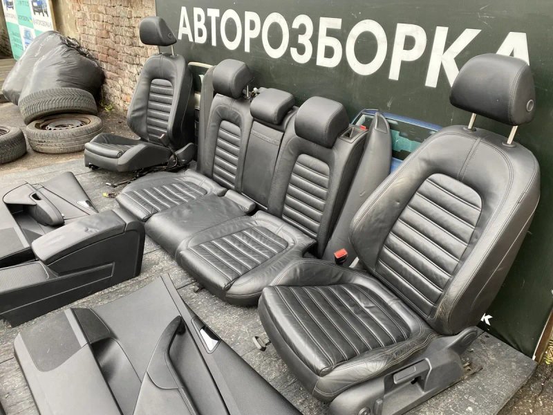 салон passat b6 сидушки сидіння чорний шкіра Пассат Б6 — фото 3