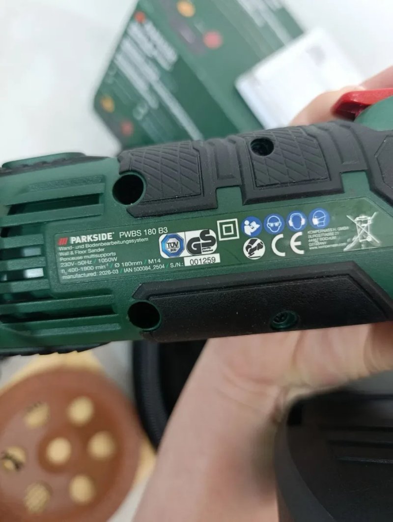 Шліфмашинка для стін та підлоги PARKSIDE PWBS 180 B3, шліфмашинка по бетону парксайд, машинка для шліфування стін підлоги парксайд — фото 8