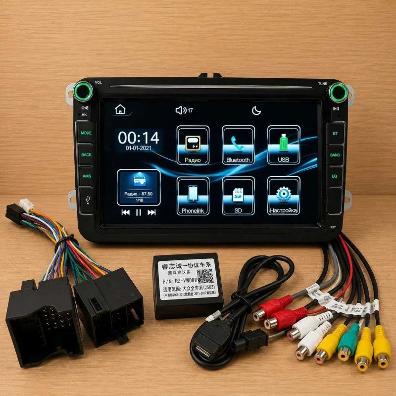 Штатна магнітола для VW Passat Golf Jetta Polo Caddy Touran Tiguan Sharan USB Bluetoth — фото 4