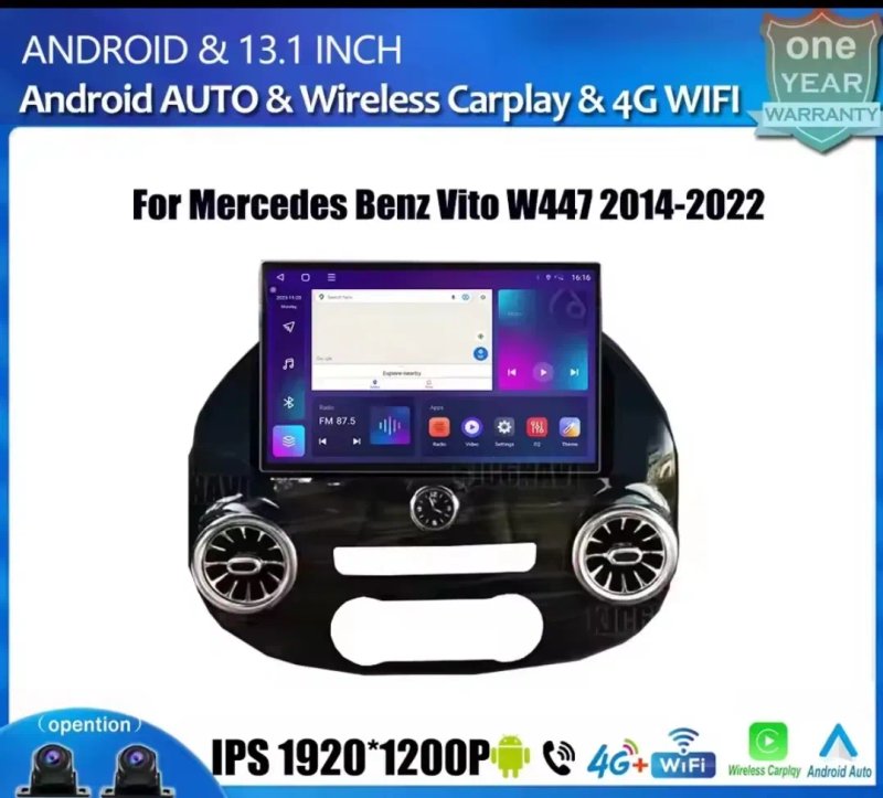 Штатная магнитола Mercedes Vito 447 Viano V-class 12.3" дюймов android QLED WiFi GPS — фото 3