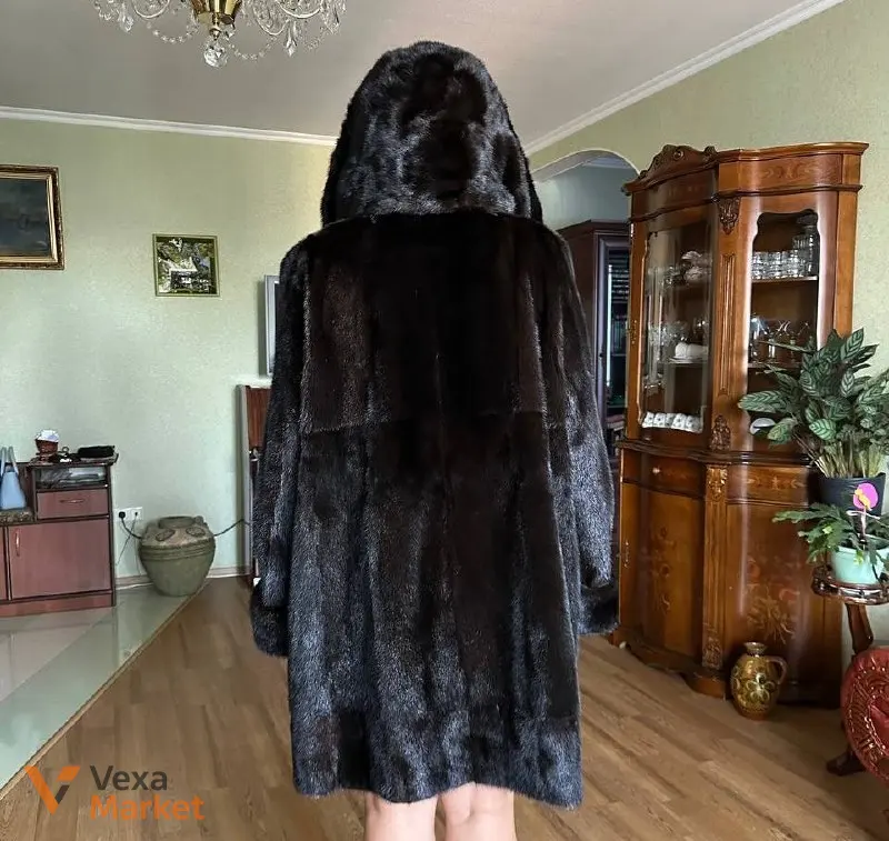 Шуба натуральна норкова чорна — фото 2