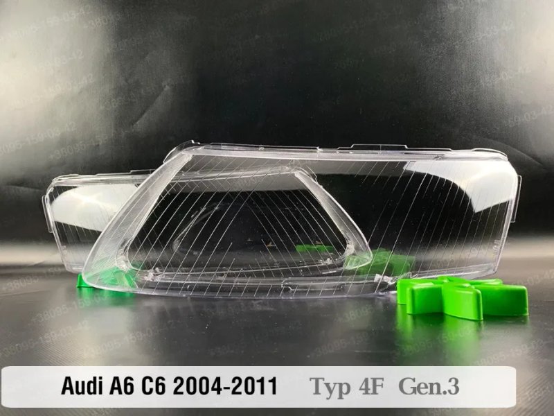 Скло корпус фары Audi a6c5 a6c6 стекла фар Ауди а6с5 а6с6 1997-11 ушки — фото 4