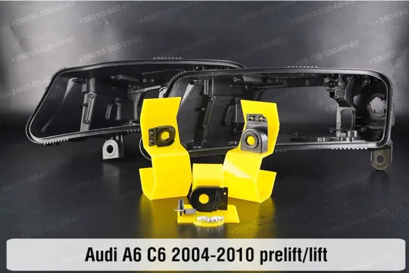 Скло корпус фары Audi a6c5 a6c6 стекла фар Ауди а6с5 а6с6 1997-11 ушки — фото 8