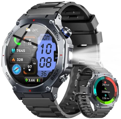 Смарт-годинник Jugeman V20 AMOLED 1.43” 5ATM чорний