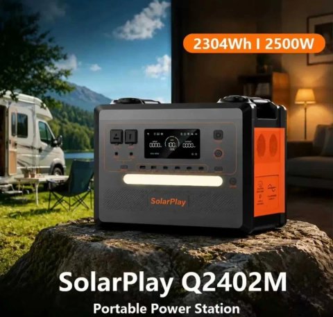 SolarPlay Q2402M Нова зарядна станція 2500W/2304Wh