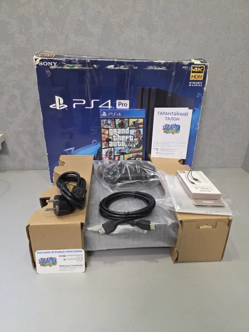 Sony Playstation 4 Ps4 Pro Ps Cuh7108B HDD 1TB 1024GB Магазин 12 Місяців Гарантія + GTA 5 Grand Theft Auto V Five — фото 2