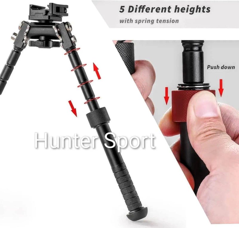 Сошки Атлас Accu-shot с качалкой 17-25 см на Weaver/Picatinny для огнестрельного оружия. Аналог — фото 7